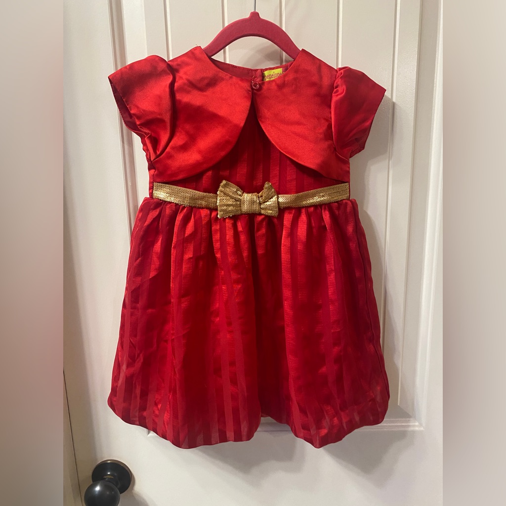 Red Christmas Dress | Penelope Mack Baby Dress | Size 2t Dresses | Baby Clothes